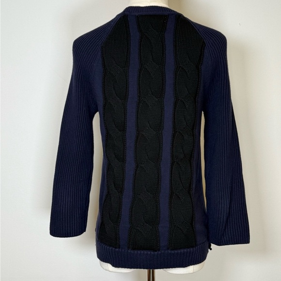 Banana Republic Black And Blue Cable Knit Sweater Cotton Women’s Size Small - Picture 4 of 8